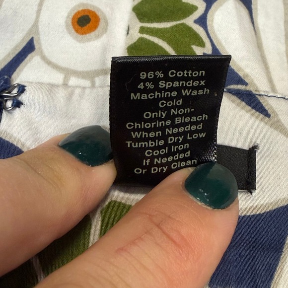 Ann Taylor Factory Women's Blue White Green Bird Floral A-Line Skirt Size 14 - Picture 6 of 6